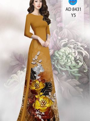 Vải Áo Dài Hoa In 3D AD 8431 20